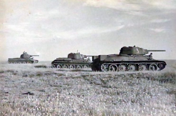 T-34 tanks in testing.