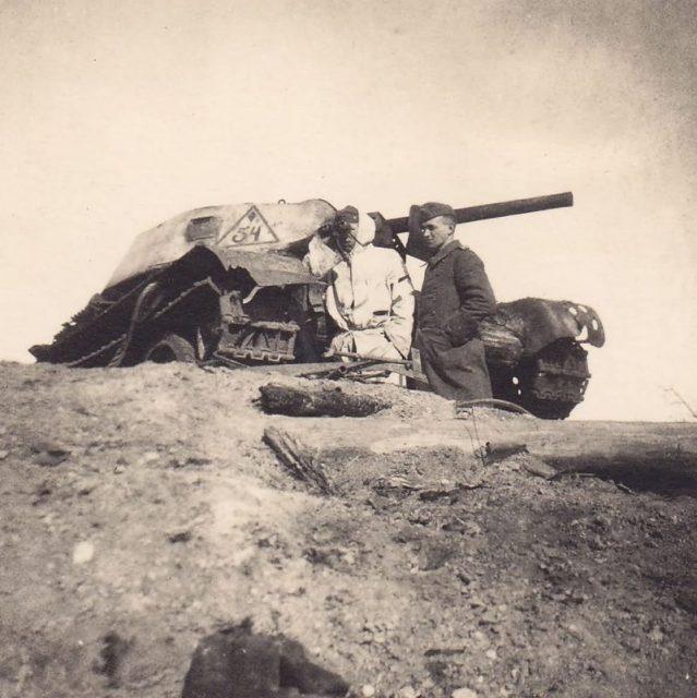 T-34 winter camo turret number 54.