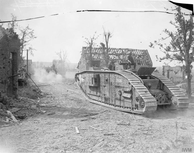 Battle of Amiens. Mark V (Female) tanks of the 4th Battalion.