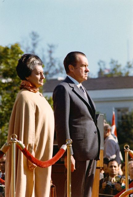 Indira Gandhi with Richard Nixon, 1971