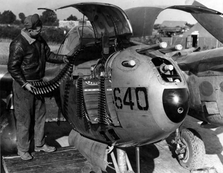 Arming a P-38.