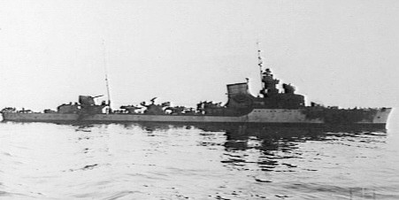 Italian destroyer Artigliere.