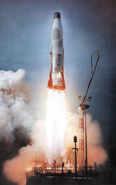 An SM-65 Atlas, the first US ICBM, first launched in 1957