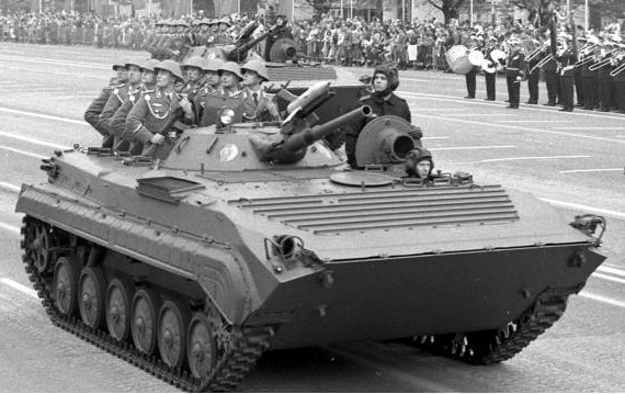 BMP-1 with eight passengers.