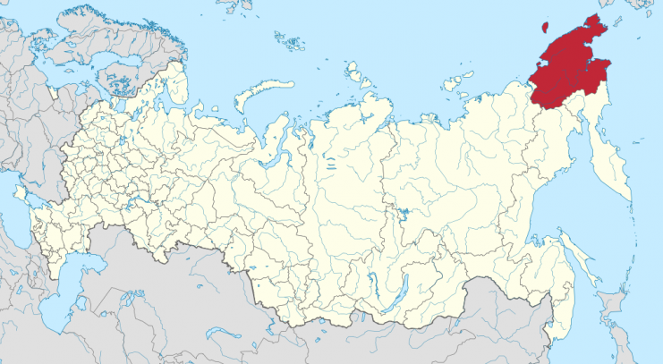 Current Map of Russia with Chukotka Region Highlighted – Stasyan117 CC BY-SA 4.0