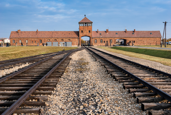 The entrance of the notorious Auschwitz Birkenau, a former Nazi extermination camp