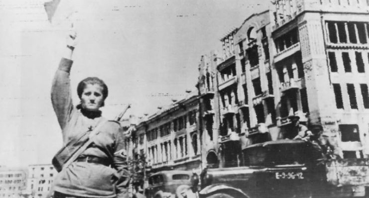 Military Policewoman in Kharkov 1943.