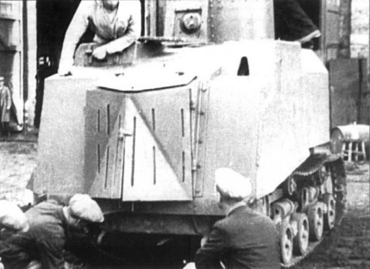 Early variation of the STZ-5 armored tractor “Tank NI”. Odessa, Ukraine, 1941