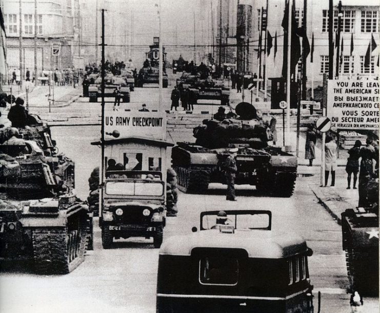 Soviet and American Tanks Face Off at Checkpoint Charlie – Berlin 1961