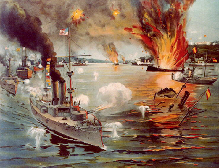 The Battle of Manila during the Spanish American War.