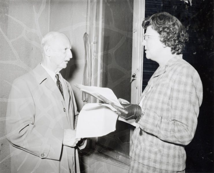 Otto Frank with Miep Gies in 1958 By IISG -CC BY-SA 2.0