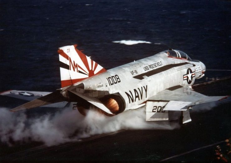 F-4N VF-111 launching from CV-42 1977