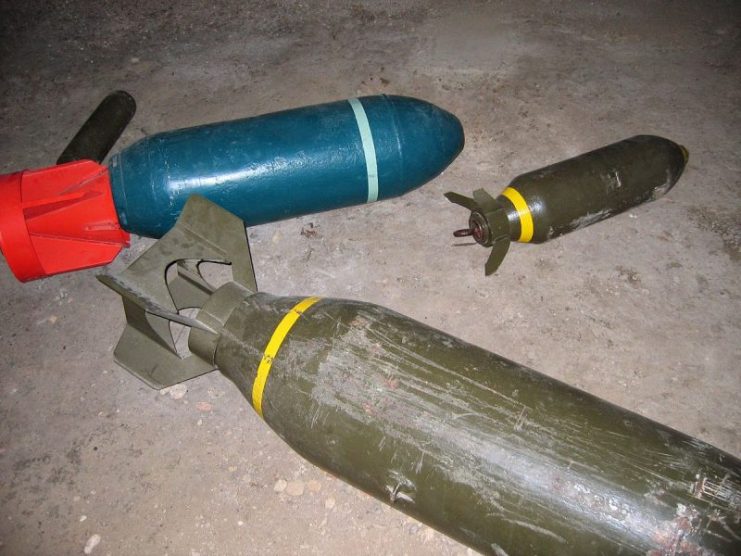 Unexploded Bombs from World War II. By Runner1928 – CC BY-SA 3.0