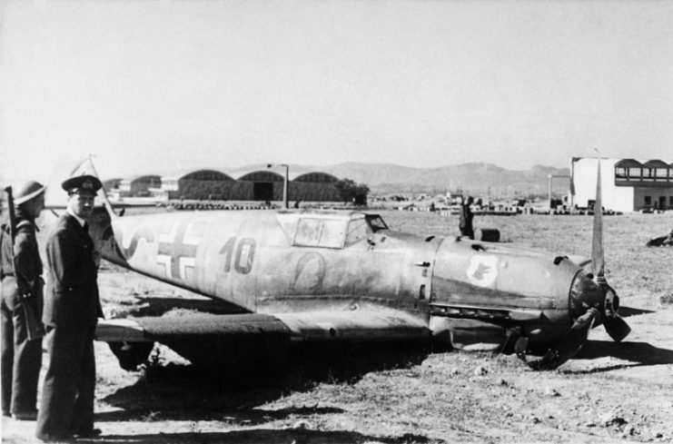 A JG 77 Bf 109: believed to be Pattle’s 47th victim. Unteroffizier Fritz Borchert was captured.