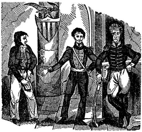 1837 woodcut of Lafitte; W.C.C.Claiborne; Andrew Jackson during the War of 1812