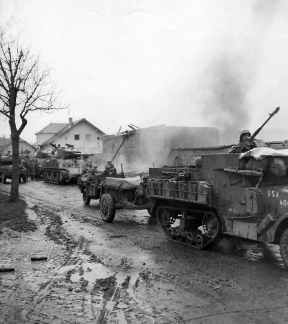 3rd Division M3A1 Half track with trailer Strasskirchen Germany