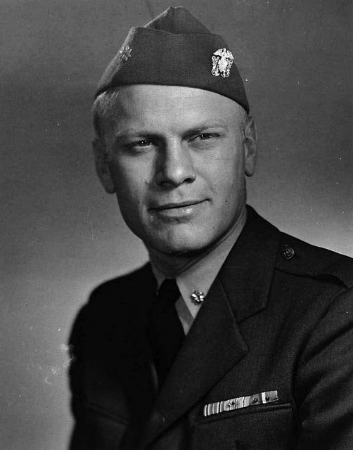 Gerald Ford in Navy uniform, 1945