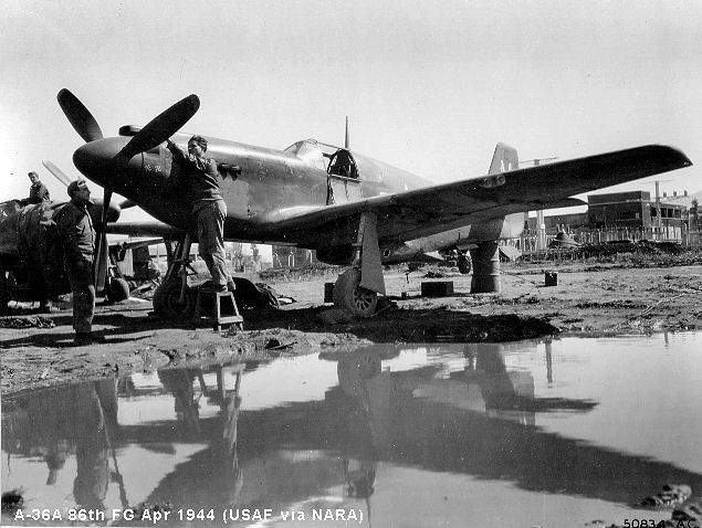 A-36A of the 86th Fighter Bomber Group (Dive) in Italy in 1944.