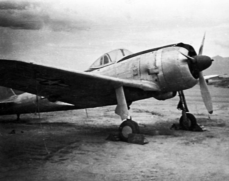 A captured Japanese Nakajima Ki-43 Hayabusa (Allied code name “Oscar”) fighter at Clark Field, Luzon (Philippines), in 1945.
