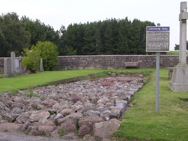 Stone foundation of the Antonine Wall.  By Chris Upson CC BY-SA 2.0