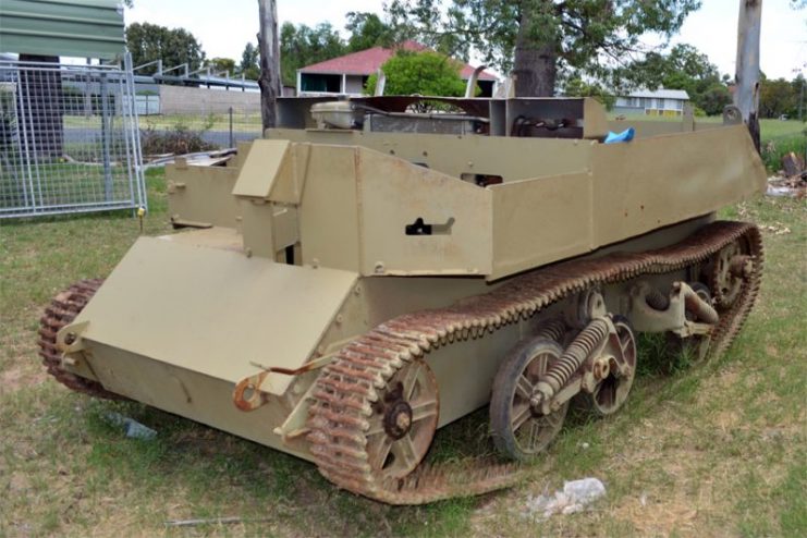 Australian-built machine gun carrier displayed at the Returned & Services League Club in Roma, Queensland Photo by Bauple58 CC BY-SA 3.0