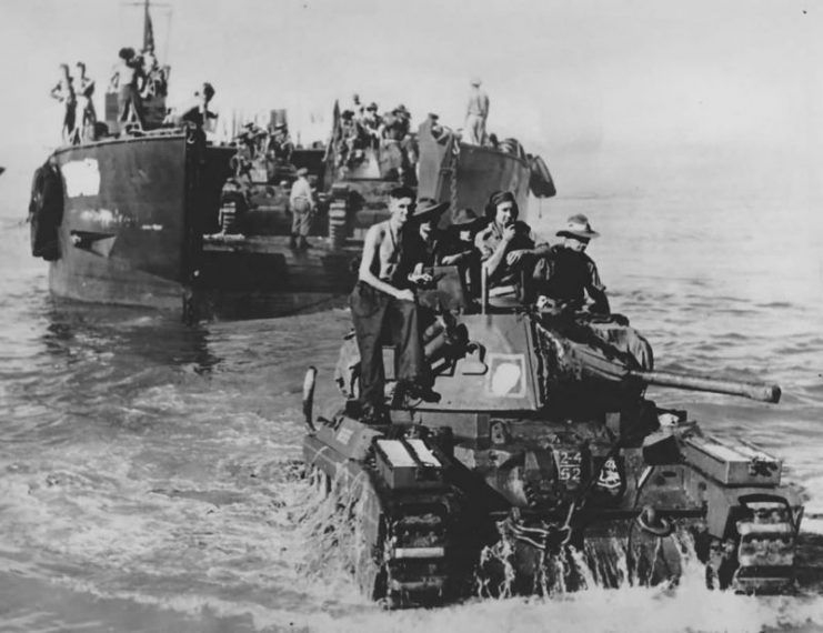 Australian Matilda Tank Landed At Toko Beach 1945