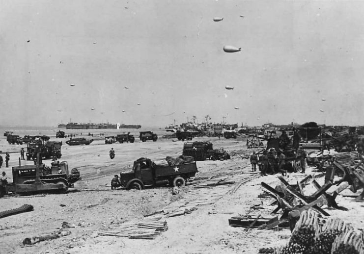 Beach organization clearing vehicles British Sector D-Day Beach
