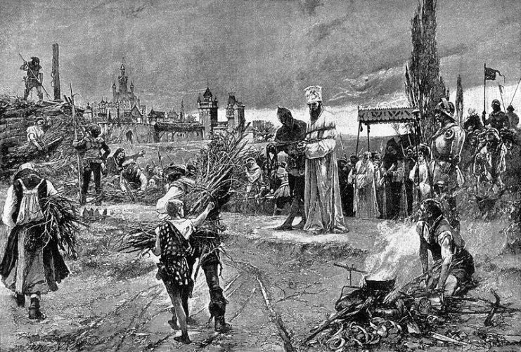 Burning of Jan Hus at the Council of Constance.