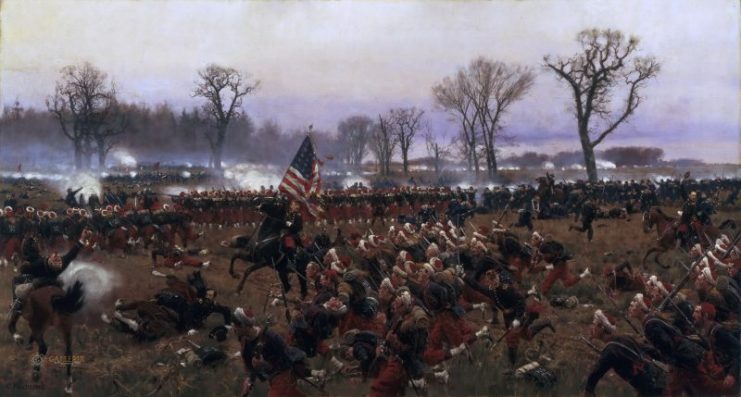 The 114th Pennsylvania Infantry during the assault on Prospect Hill in there Zouave uniform at the Battle of Fredericksburg, December 13th 1862
