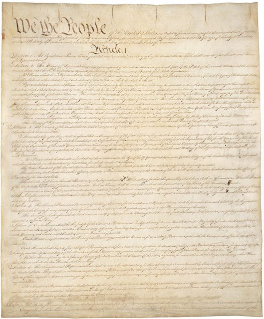 Constitution of the United States, page 1. 1787