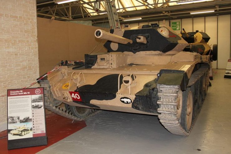 Crusader III Cruiser tank Mk VI at the Tank Museum.Photo Rodw CC BY-SA 4.0