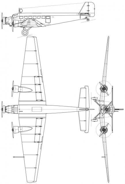 Design sketch of a Junkers Ju 52 – Kaboldy CC BY-SA 3.0