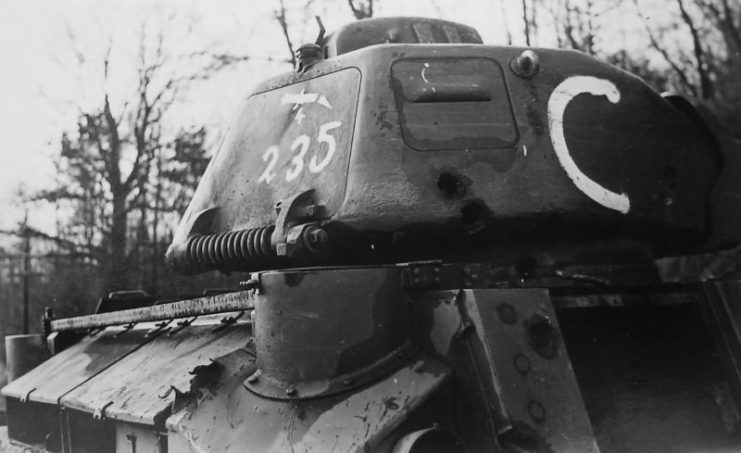 Detail of the turret of Somua S35 tank “White C”