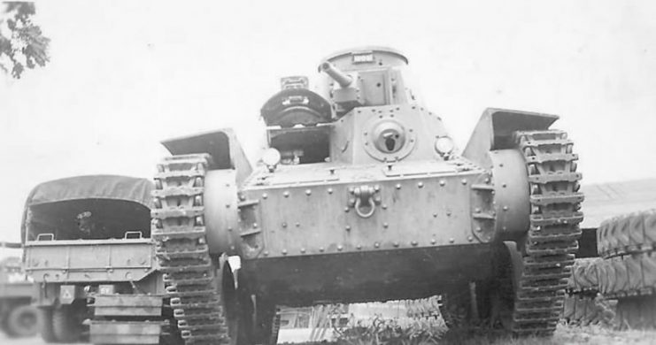 Front view of captured Japanese Type 95 “Ha-Go” tank