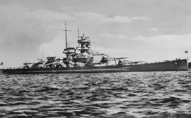 German battleship Scharnhorst underway.