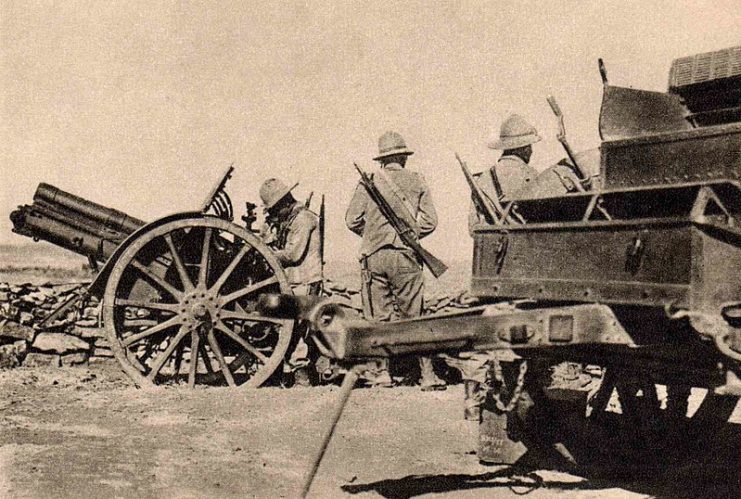 Italian artillery in Tembien, Ethiopia, in 1936
