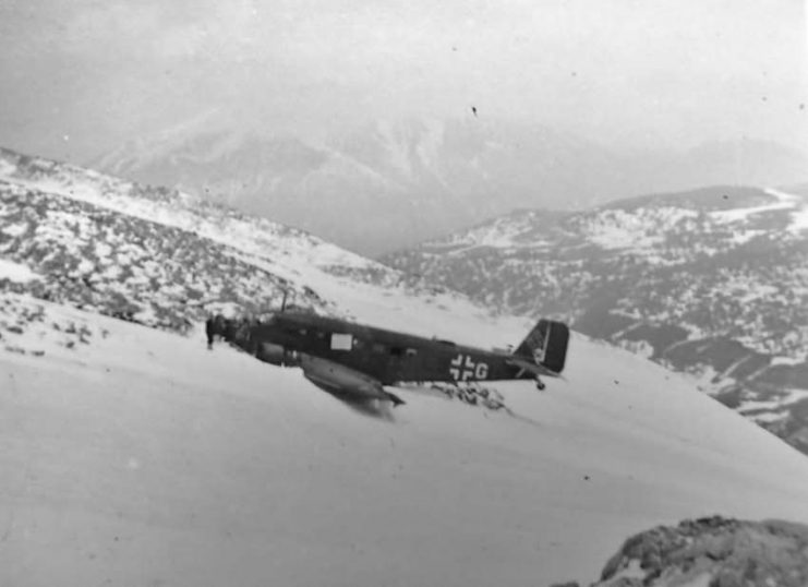 Junkers Ju 52-3m crashed in the Alps in circa 1941.