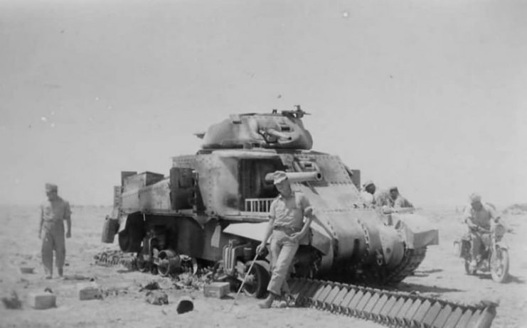 Knocked Out M3 Lee Grant Tank North Africa
