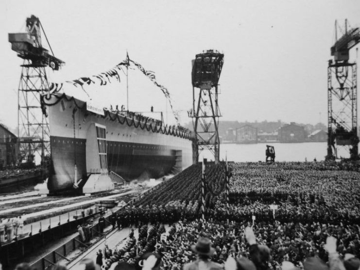 Launch of the Scharnhorst in 1936.