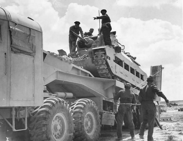 Matilda Tank Loaded for Transport North Africa Desert 1942