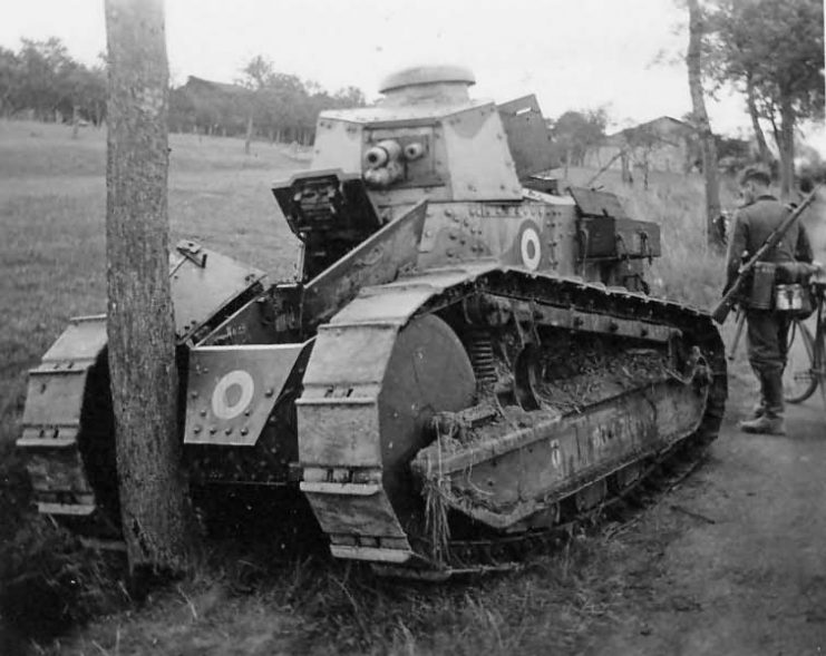 Obsolete Renault FT-17 tank of the French Army