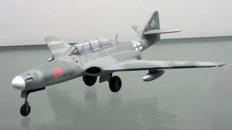 Scale model of one of the Me 262 HG III versions at the Technikmuseum Speyer
