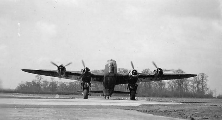 Short Stirling Bomber code XT-M of No. 1657 Heavy Conversion Unit RAF
