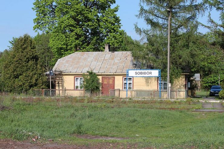 Sobibór german extermination camp. The camp headquarters building still stands.