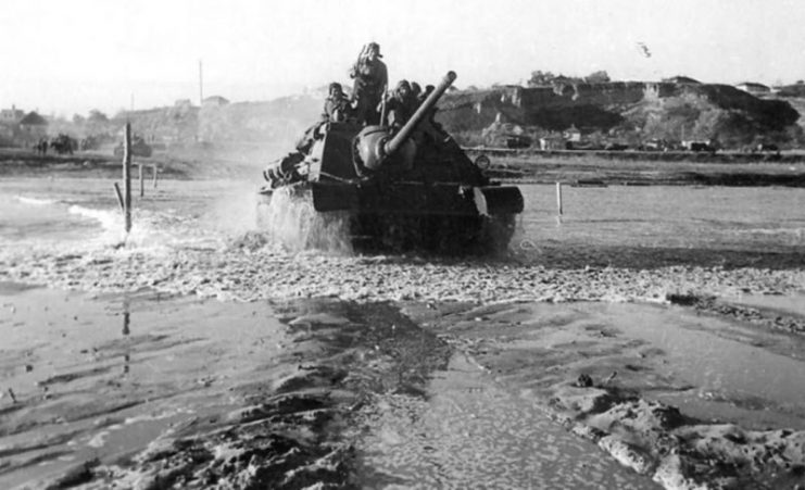 SU-85 Crossing the Dnieper River