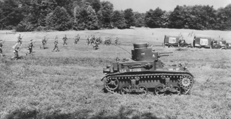 Tank M2A2 30186 during maneuvers, Winthrop NY 1940