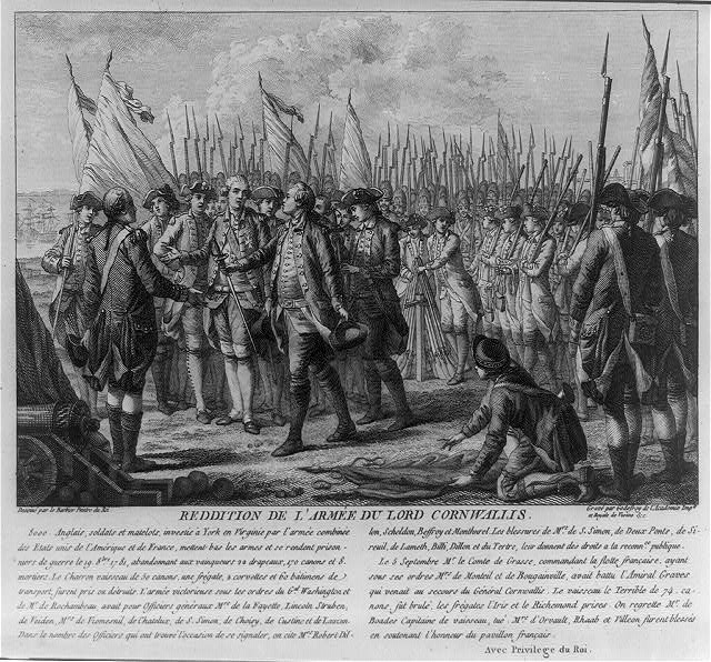 The surrender of Lord Cornwallis, October 19, 1781 at Yorktown