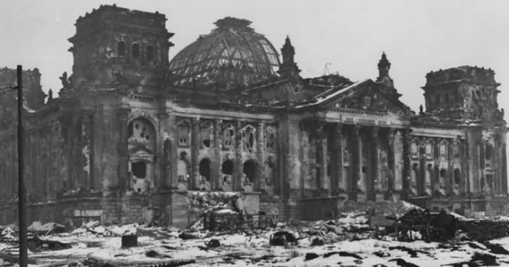 Ruins of Berlin Reichstag Sd.Kfz. 301 Borgward B IV 1945