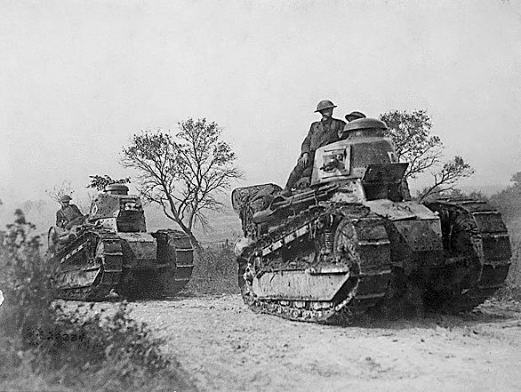 US Army operating FT 17 light tanks on the Western Front, 1918
