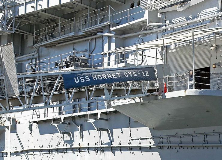 USS Hornet Gang Plank in Alameda, California – Stan Shebs CC BY-SA 3.0